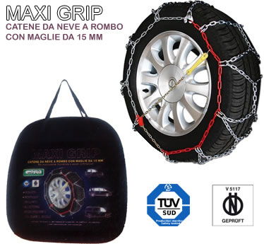 Catene da Neve Auto 215/55-17 R17 Maglie Speciali da 9 mm